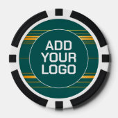 Leinen Luxus Moderne Grün Gold Textur Kollektion Pokerchips (Vorderseite)