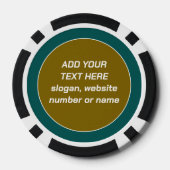 Leinen Luxus Moderne Grün Gold Textur Kollektion Pokerchips (Rückseite)