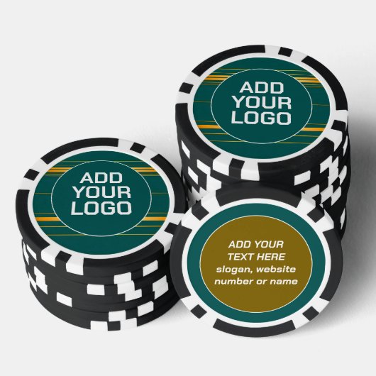 Leinen Luxus Moderne Grün Gold Textur Kollektion Pokerchips (Stapel)