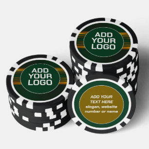 Leinen Luxus Trendige Grün Gold Textur Kollektion Pokerchips