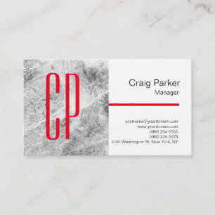 Leinen Modern Grau Weiß Monogramm Professionell Visitenkarte