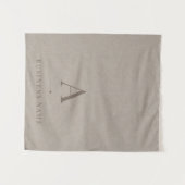 Leinen-Monogramm-Geschäftstischläufer-Banner Wandteppich (Vorderseite (Horizontal))
