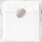 Leinen Off-White Schrift Monogramm Wachssiegel Auf Runder Aufkleber (Tasche)