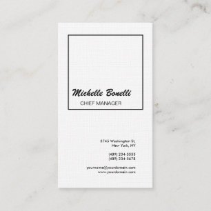 Leinen Professionell Minimalistisch Schwarz Weiß M Visitenkarte