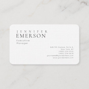Leinen professioneller minimalistischer moderner P Visitenkarte