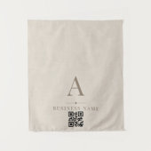 Leinen-QR-Code-Geschäftstischläufer-Banner Wandteppich (Vorderseite)