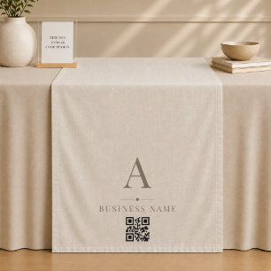 Leinen-QR-Code-Geschäftstischläufer-Banner Wandteppich