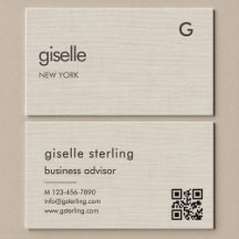 Leinen QR-Code Minimalistisches Monogramm 