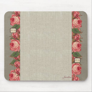 Leinen-Rosen-Mauspad Mousepad