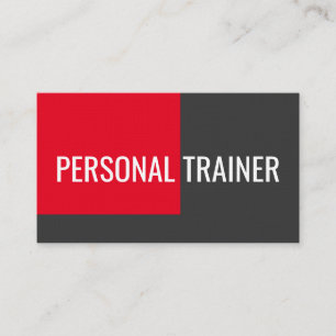 Leinen Rot Grau Personal Trainer Fitness Minimalis Visitenkarte