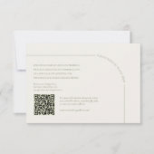 Leinen & Salbeigrün mit QR-Code Boho Minimalist RSVP Karte (Vorderseite)