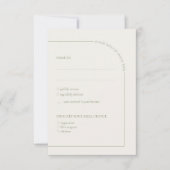 Leinen & Salbeigrüner Bogen Minimalistisch mit Ess RSVP Karte (Vorderseite)