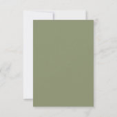 Leinen & Salbeigrüner Bogen Minimalistisch mit Ess RSVP Karte (Rückseite)