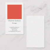 Leinen schlicht, schlicht und elegant, orange visitenkarte (Vorne/Hinten)