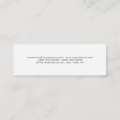 Leinen Simple Stilvolle Trendy White Business Card Mini Visitenkarte (Rückseite)