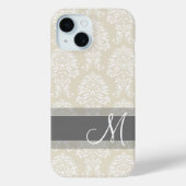 Leinen- und Kohledampfer-Muster mit Monogramm Case-Mate iPhone Hülle (Rückseite)
