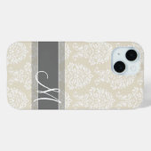 Leinen- und Kohledampfer-Muster mit Monogramm Case-Mate iPhone Hülle (Rückseite (Horizontal))