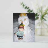 Leinen und Schnee Postkarte (Stehend Vorderseite)