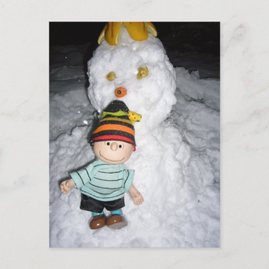 Leinen und Schnee Postkarte (Vorderseite)