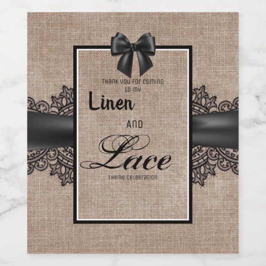 Leinen und Spitzen Weinetikett (Einzelnes Label)