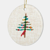 Leinen Weihnachtsbaum – Cozy Rustic Weihnachten Keramik Ornament (Links)