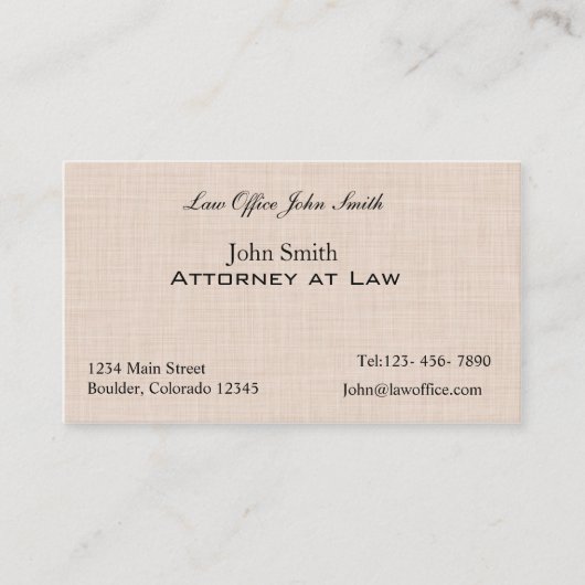 Leinenbeschaffenheitsmuster Visitenkarte (Vorderseite)