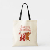 Leinenbeutel mit Weihnachtsbedrucken Tragetasche (Rückseite)