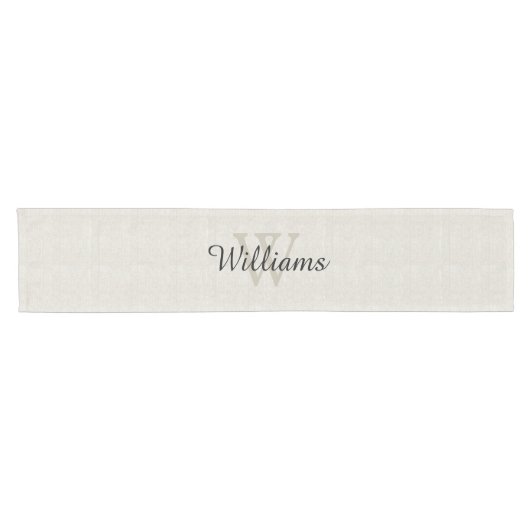 Leinenblick-Monogramm-Tabellen-Läufer Kurzer Tischläufer (Horizontal)