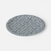 Leinenfische Pappteller (Schrägansicht)