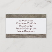 Leinengewebe ökologische elegante Visitenkarte (Rückseite)