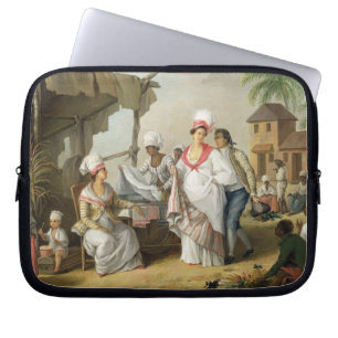 Leinenmarkt, Roseau, Dominica, c.1780 (Öl kann an Laptopschutzhülle