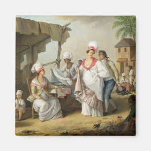 Leinenmarkt, Roseau, Dominica, c.1780 (Öl kann an Magnet