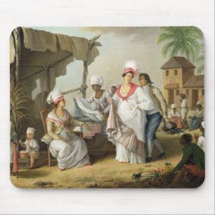 Leinenmarkt, Roseau, Dominica, c.1780 (Öl kann an Mousepad
