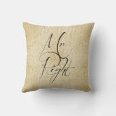 Leinenmuster Frau Always Right u. Herrn Right Kissen (Rückseite)