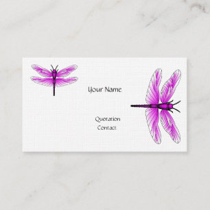 Leinenpapier für die Dragonfly Magenta Visitenkar Visitenkarte