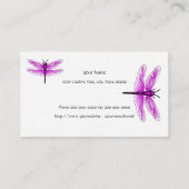 Leinenpapier für die Dragonfly Magenta Visitenkart Visitenkarte (Rückseite)