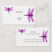 Leinenpapier für die Dragonfly Magenta Visitenkart Visitenkarte (Vorne/Hinten)