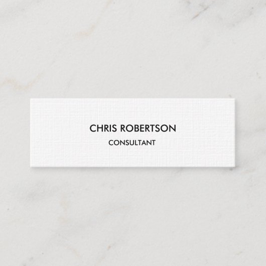 Leinenpapier Slim Skinny Chic Moderne Visitenkarte (Vorderseite)