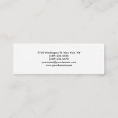 Leinenpapier Slim Skinny Chic Moderne Visitenkarte (Rückseite)