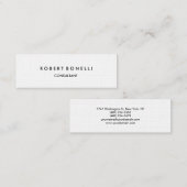 Leinenpapier Slim Skinny Moderne Visitenkarte (Vorne/Hinten)