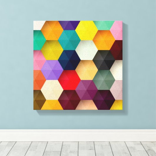 Leinenprint mit Hexagon Leinwanddruck (Insitu (Holzboden))