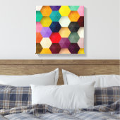 Leinenprint mit Hexagon Leinwanddruck (Insitu (Schlafzimmer))