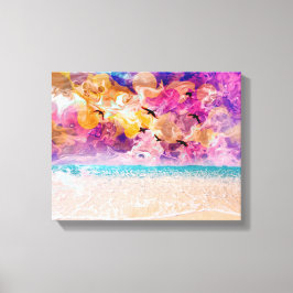 Leinenprint mit Strand Leinwanddruck