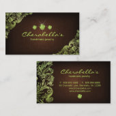 Leinenschmuck Visitenkarte Schokolade Braun Limon (Vorne/Hinten)