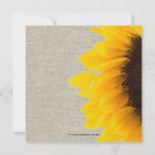 Leinensonnenblume-rustikale Hochzeits-Einladung Einladung (Rückseite)