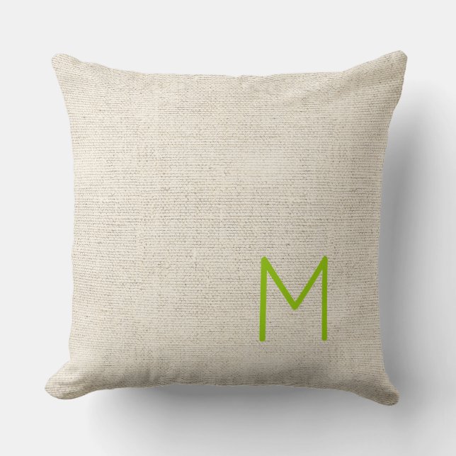 Leinenstoff Monogramm ErstNAME Chi Kissen (Vorderseite)
