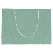 Leinenstruktur aus hellgrünen Imitaten Große Geschenktüte (Rückseite)