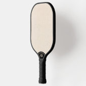 Leinentextur in hellbeige, minimale Monogramm Pickleball Schläger (Links)