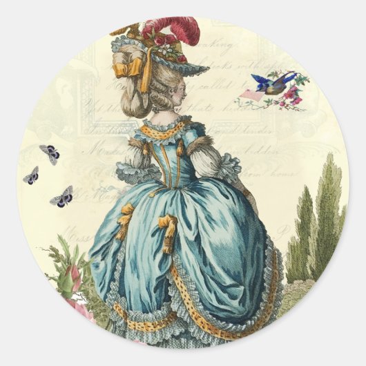 l'Einladung (rund) Runder Aufkleber (Vorderseite)