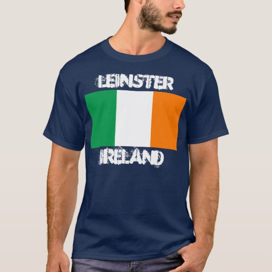 Leinster, Irland mit irischer Flagge T-Shirt (Vorderseite)